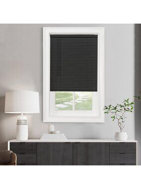 Cordless Light Filtering Mini Blind - 29" Width, 72" Length 1" Slat Size Black